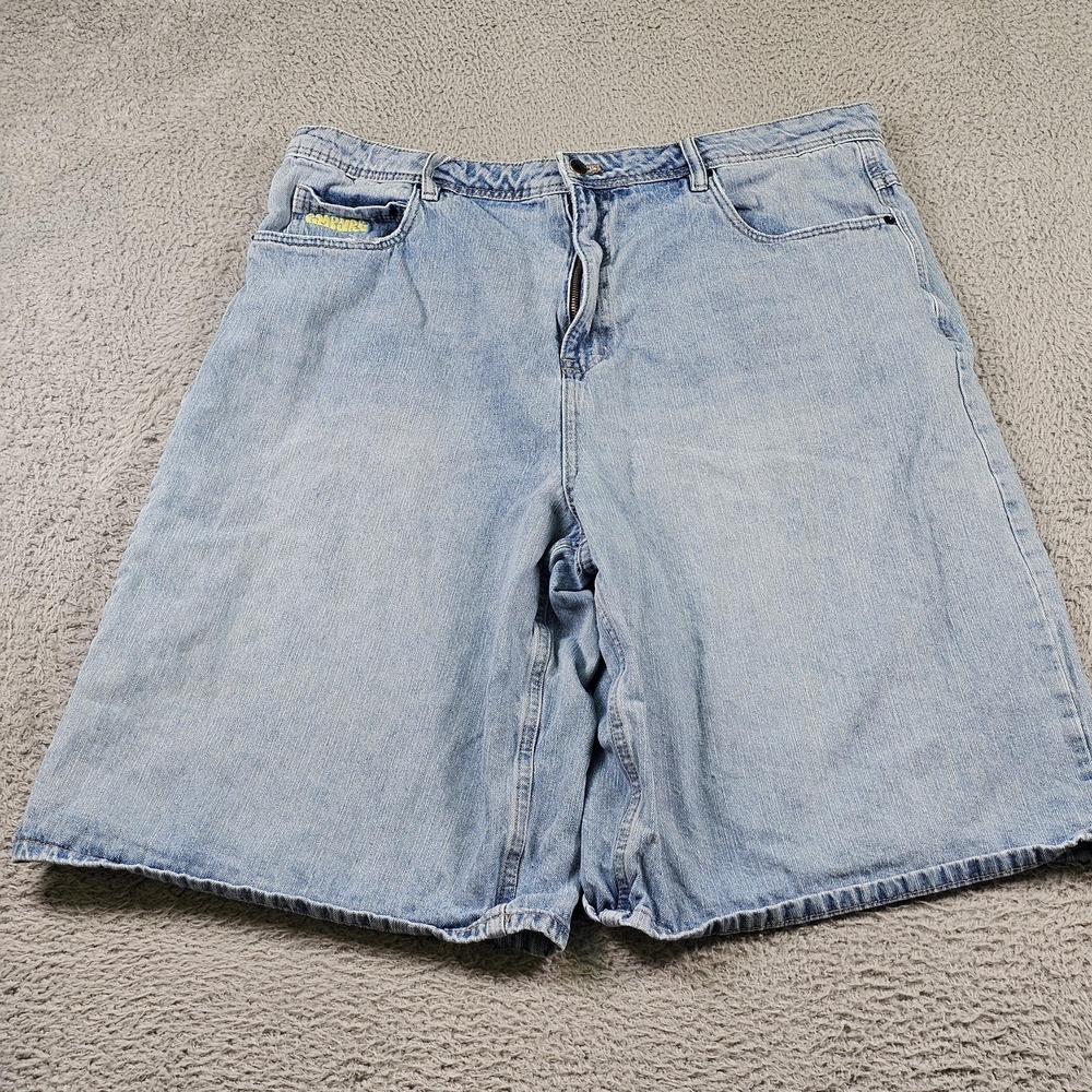 Empyre Denim Shorts Mens 38 Light Wash Relaxed Fit Cartoon Flip Phone Y2K